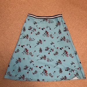 ecru baby blue midi skirt
